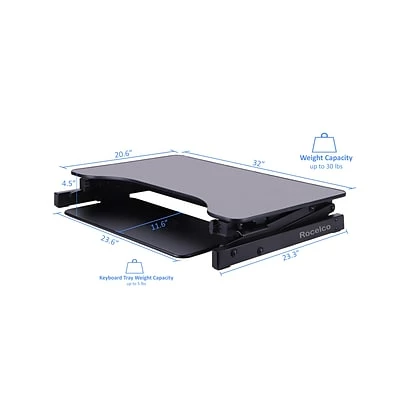 Buy ๐ Sit & Stand Desks Rocelco 32" Height Adjustable Standing Desk Converter With Anti Fatigue Mat BUNDLE, Black (R ADRB-MAFM) ๐คฉ 6 Buy ๐ Sit & Stand Desks Rocelco 32" Height Adjustable Standing Desk Converter With Anti Fatigue Mat BUNDLE, Black (R ADRB-MAFM) ๐คฉ - Image 4
