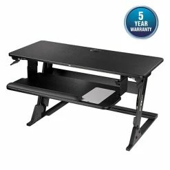 Flash Sale ✨ Sit & Stand Desks 3M™ Precision Standing Desk, 35"W Adjustable Desk Riser With Gel Wrist Rest And Precise™ Mouse Pad, Black (SD60B) ✨