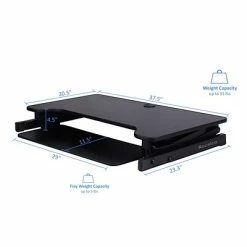 Best Sale 🎉 Sit & Stand Desks Rocelco 37.5" Deluxe Height Adjustable Standing Desk Converter, Large Retractable Keyboard Tray, Black (R DADRB) ⌛ -Desk Riser Store unnamed file 825