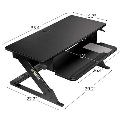 Flash Sale ✨ Sit & Stand Desks 3M™ Precision Standing Desk, 35"W Adjustable Desk Riser With Gel Wrist Rest And Precise™ Mouse Pad, Black (SD60B) ✨ 4 Flash Sale ✨ Sit & Stand Desks 3M™ Precision Standing Desk, 35"W Adjustable Desk Riser With Gel Wrist Rest And Precise™ Mouse Pad, Black (SD60B) ✨ - Image 2