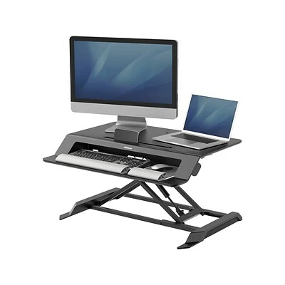Hot Sale ✨ Height-Adjustable Tables Fellowes Lotus LT 4"-16" Standing Desk Converter, Black (8215001) ⌛ 6 Hot Sale ✨ Height-Adjustable Tables Fellowes Lotus LT 4"-16" Standing Desk Converter, Black (8215001) ⌛ - Image 4