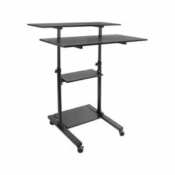 Top 10 👍 Mount-It! Sit & Stand Desks Mount-lt! 37"-55" Adjustable Monitor Rolling Stand Up Desk, Black (MI-7970B) 👍