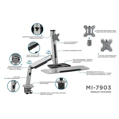 Best deal ๐ Sit & Stand Desks Mount-It! 20" Height Adjustable Standing Desk Mount, Silver (MI-7903) ๐งจ 5 Best deal ๐ Sit & Stand Desks Mount-It! 20" Height Adjustable Standing Desk Mount, Silver (MI-7903) ๐งจ - Image 3