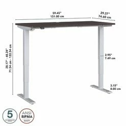 Wholesale 🔥 Height-Adjustable Tables Bush Business Furniture Move 40 Series 28"-48" Adjustable Standing Desk, Storm Gray/Cool Gray Metallic (M4S6030SGSK) 🎁 -Desk Riser Store unnamed file 861