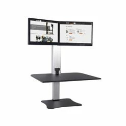 New ✨ Sit & Stand Desks Victor Technology 28" W High Rise™ Electric Dual Monitor Standing Desk, Laminate Wood (DC450) ❤️