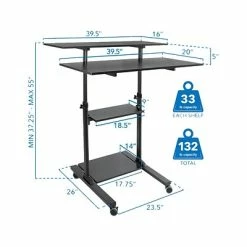Wholesale 😍 Sit & Stand Desks Mount-It! 37"-55" Plastic/Steel Adjustable Desk, Black/Gray (MI-7970) 🥰 -Desk Riser Store unnamed file 898