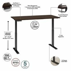 Promo 😀 Sit & Stand Desks Bush Business Furniture Move 60 Series 27"-48" Adjustable Standing Desk, Black Walnut/Black (M6S6030BWBK) 😉 -Desk Riser Store unnamed file 925