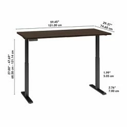 Promo 😀 Sit & Stand Desks Bush Business Furniture Move 60 Series 27"-48" Adjustable Standing Desk, Black Walnut/Black (M6S6030BWBK) 😉 -Desk Riser Store unnamed file 927