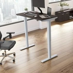 Deals 😉 Height-Adjustable Tables Bush Business Furniture Move 40 Series 28''-48'' Adjustable Standing Desk, Storm Gray/Cool Gray Metallic (M4S4824SGSK) 💯 -Desk Riser Store unnamed file 937