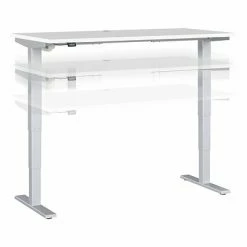Best deal 😍 Height-Adjustable Tables Bush Business Furniture Move 40 Series 28''-48'' Adjustable Standing Desk, White/Cool Gray Metallic (M4S6030WHSK) 🧨