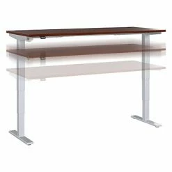 Hot Sale 🧨 Height-Adjustable Tables Bush Business Furniture Move 40 Series 28''-48'' Adjustable Standing Desk, Hansen Cherry/Cool Gray Metallic (M4S7230HCSK) 😉
